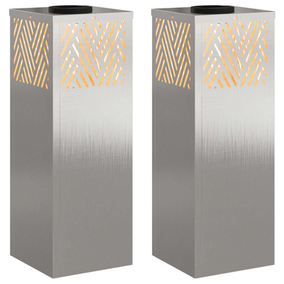 Słoneczna LED lampa na ścieżkę 2 pcs Srebrny Stal nierdzewna
