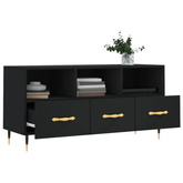 vidaXL Szafka pod TV, czarna, 102x36x50 cm, materiał drewnopochodny wariant 6