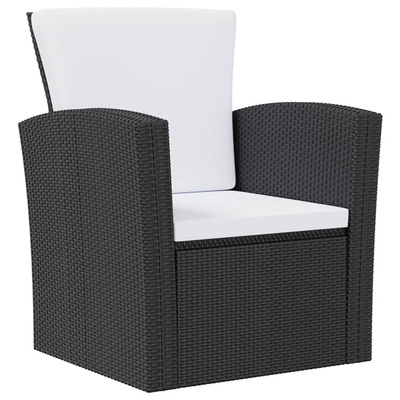16-cz. zestaw wypoczynkowy do ogrodu, z poduszkami, czarny