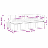 Rama Łóżka Narożnego z Materacem 2 szt. Żółty 90 x 200 cm