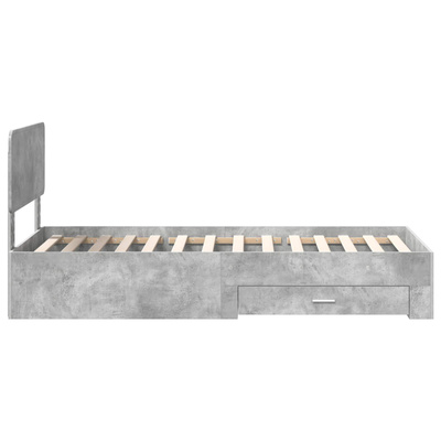 Ramka łóżka Betonowy szary 70 x 190 cm Drewno inżynieryjne