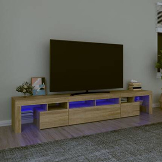 vidaXL Szafka pod TV z oświetleniem LED, dąb sonoma, 230x36,5x40 cm