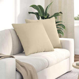Poduszki na sofę 2 pcs Kremowy 80 x 80 cm tkanina