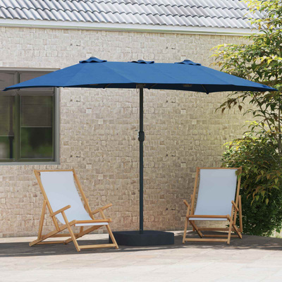 Parasolka ogrodowa 385 x 209 x 244 cm Poliester Niebieski azur