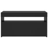 vidaXL Szafka pod TV z oświetleniem LED, czarna, 75x35x40 cm