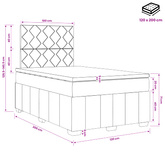 Łóżko z box spring LED z materacem Czarny 120 x 200 cm tkanina