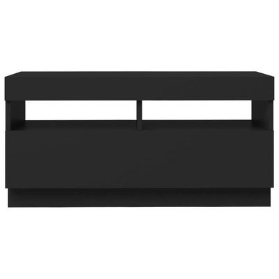 vidaXL Szafka pod TV z oświetleniem LED, czarna, 80x35x40 cm