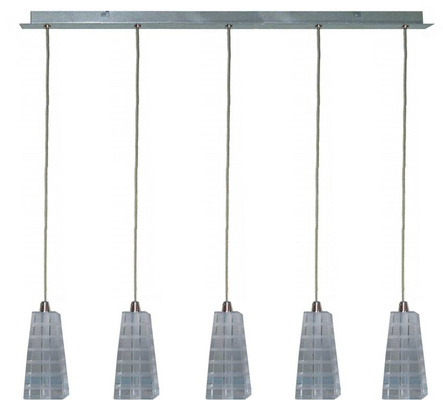 Lampa wisząca chrom kryształ listwa 5 Emo 35-18604