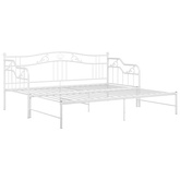 Sofa z wysuwaną ramą łóżka, biała, metalowa, 90x200 cm vidaXL