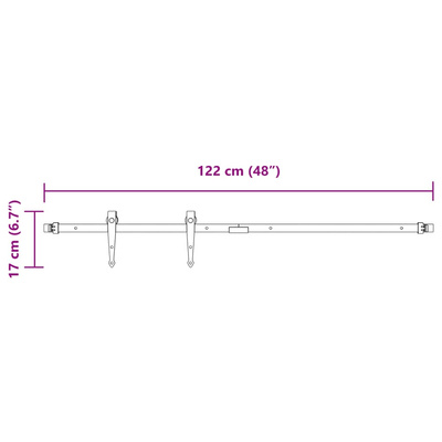 System do montażu drzwiczek przesuwnych do szafki, 122 cm