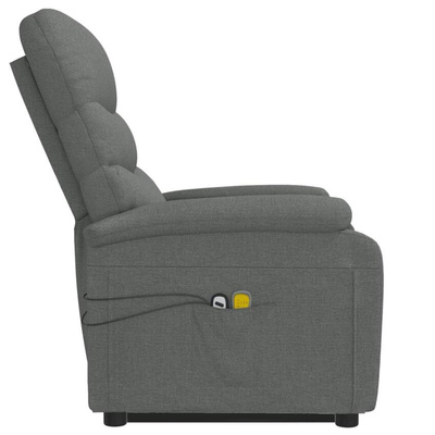 vidaXL Podnoszony fotel masujący, ciemnoszary, tkanina model standard