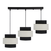 Lampa wisząca z abażurami Benta czarna potrójna do salonu nad stół