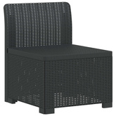 Sofa Ogrodowa 3-osobowa Rattanowa 3-osobowy PP antracytowy