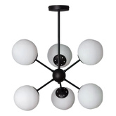 Lampa Wisząca Czarna szklane kule Abruzzo Grappa 6xE28