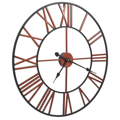 vidaXL Zegar ścienny, metal, 58 cm, czerwony