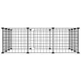 Klatka dla zwierząt z bramką, 12 paneli, czarna, 35x35 cm, stal