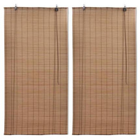 vidaXL Bambusowe rolety, 2 szt., 80 x 160 cm, brązowe