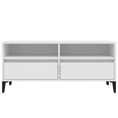 vidaXL Szafka pod TV, biała, 100x34,5x44,5 cm, materiał drewnopochodny wariant 4