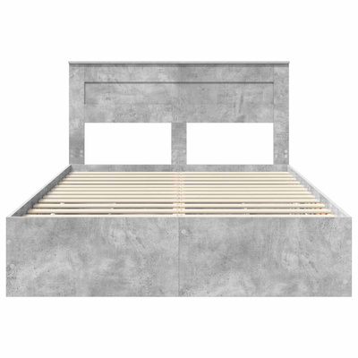 Ramka łóżka Betonowy szary 140 x 190 cm Drewno inżynieryjne