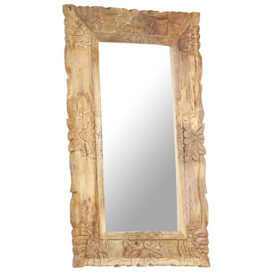 vidaXL Lustro, 80 x 50 cm, lite drewno mango