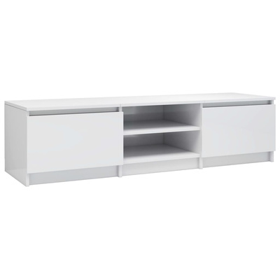 vidaXL Szafka pod TV, wysoki połysk, biała, 140x40x35,5 cm