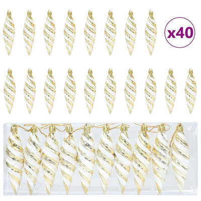 Świąteczna kula w spiralnym kształcie 40 pcs złoty