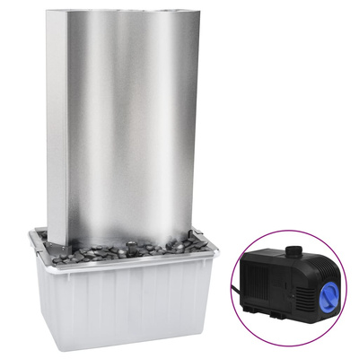 Fontanna ogrodowa, srebrna, 60,2x37x122,1 cm, stal nierdzewna