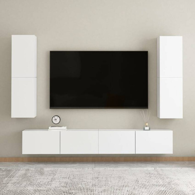 vidaXL Szafki telewizyjne, 2 szt., białe, 30,5x30x110 cm