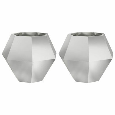 Donica 2 pcs Srebrny 75 x 75 x 60 cm Stal Galwanizowana