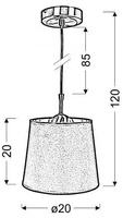 Lampa wisząca z abażurem Milonga czarna do jadalni E27 metalowa