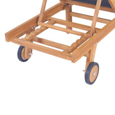 vidaXL Składane leżaki z kółkami, 2 szt., drewno tekowe i textilene