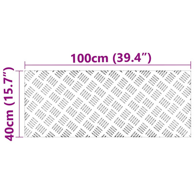 Stopień Prostokątny 2 pcs Srebrny 100 x 40 cm Aluminium