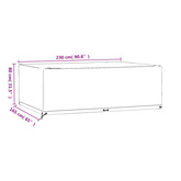 Pokrowiec na meble ogrodowe, 12 oczek, 230x165x80 cm, prostokąt