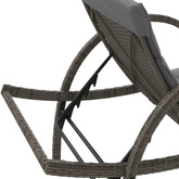 vidaXL Leżak z poduszką, szary, 60x199x42 cm, polirattan
