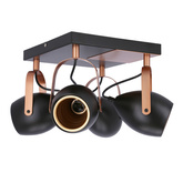 Lampa czarno-miedziana regulowana plafon E14 4x40W Anica 98-83128
