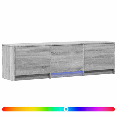Szafka RTV z LED 140x34x40 cm Szary Sonoma Drewno inżynieryjne