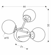 BELWEDER lampa ścienna chromowy 3x40W E14 klosz biały  23-39873