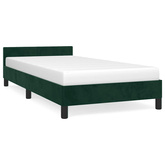 vidaXL Rama łóżka z zagłówkiem, ciemnozielona, 90x190 cm, aksamitna model standard