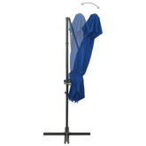 vidaXL Parasol wiszący z podwójną czaszą, lazurowy, 250x250 cm
