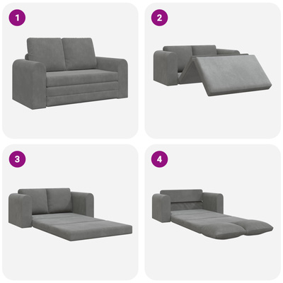 Sofa Bed Ciemnoszary 148 x 71 x 83 cm Aksamit