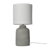 Lampka nocna Iner szara ceramiczna z abażurem Candellux