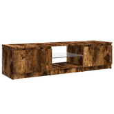 vidaXL Szafka pod TV, z LED, przydymiony dąb, 140 x 40 x 35,5 cm