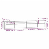 vidaXL Szafka pod TV z oświetleniem LED, przydymiony dąb, 270x35x40 cm