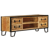 vidaXL Szafka pod TV z szufladami, 120x30x40 cm, lite drewno mango