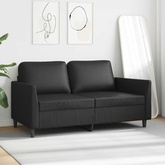 2-osobowa sofa, czarna, 140 cm, sztuczna skóra wariant 4