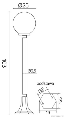 Lampa ogrodowa stojąca K 5002/2/KP 250
