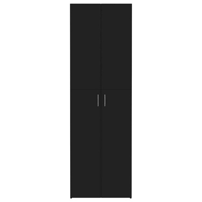 Szafa biurowa, czarna, 60x32x190 cm, materiał drewnopochodny