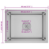 Ręcznie robiony zlew kuchenny, stal nierdzewna