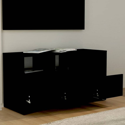 vidaXL Szafka pod TV, czarna, 102x37,5x52,5 cm, płyta wiórowa