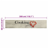 vidaXL Dywanik kuchenny, napis Cooking i papryczki, 60x300 cm, aksamit